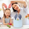 thumbnail image 3 of Striped Bunny Ear Easter Basket, 9x7.5in Personalizable Fabric Tote for Egg Hunts, Gifts & Holiday Decor, 3 of 5