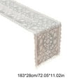 thumbnail image 3 of 72in White Lace Christmas Table Runner – Snowflake Embroidered Hollow Design with Tassels – Festive Tablecloth for Holiday Dining & Home Décor, 3 of 5
