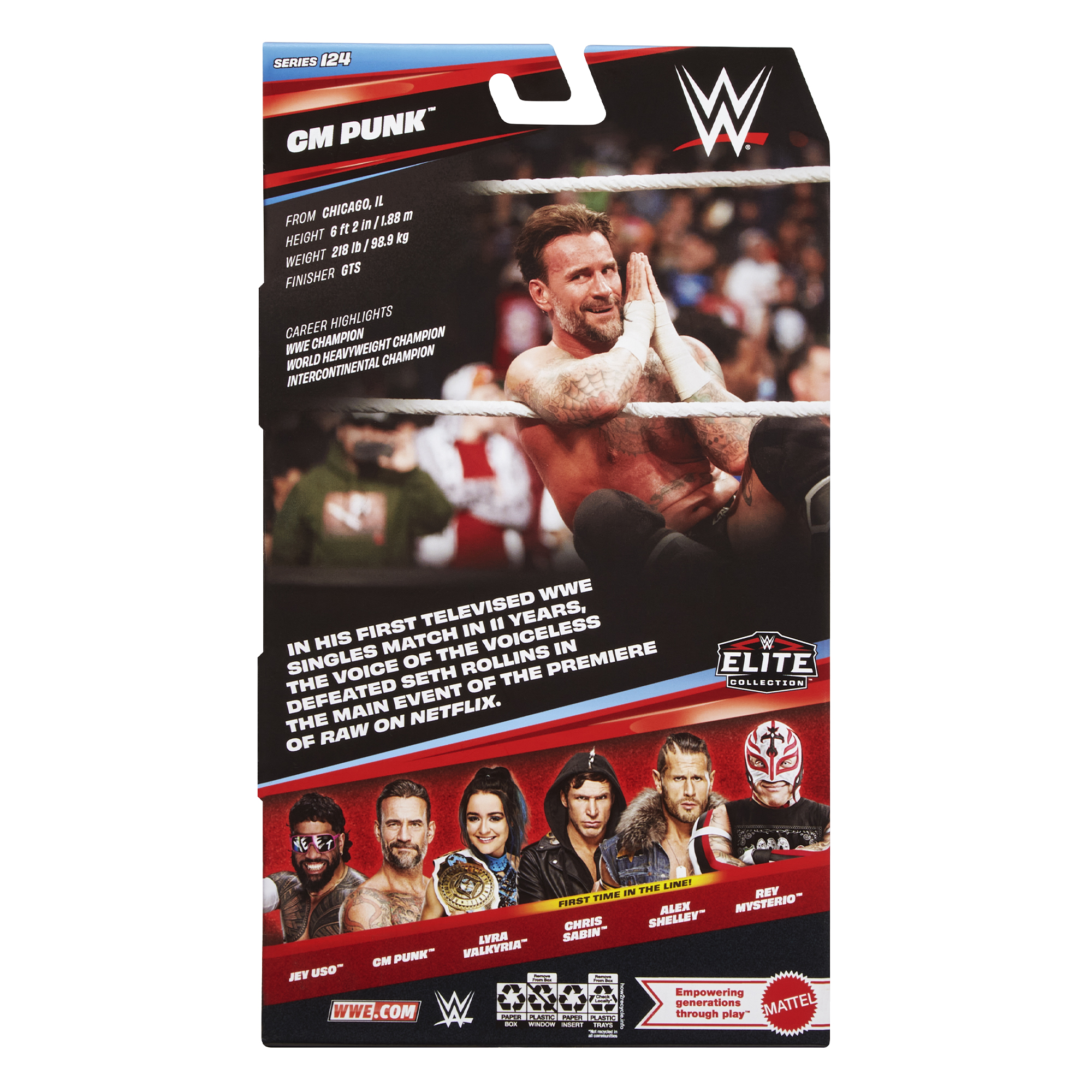 CM Punk - WWE Elite 124 Mattel WWE Toy Wrestling Action Figure