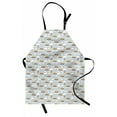thumbnail image 1 of Cartoon Apron, Colorful Cartoon of Clouds Rainbow and Music Notes Interpretation, Unisex Kitchen Bib with Adjustable Neck for Cooking Gardening, Adult Size, Pale Grey and Multicolor, by Ambesonne, 1 of 4