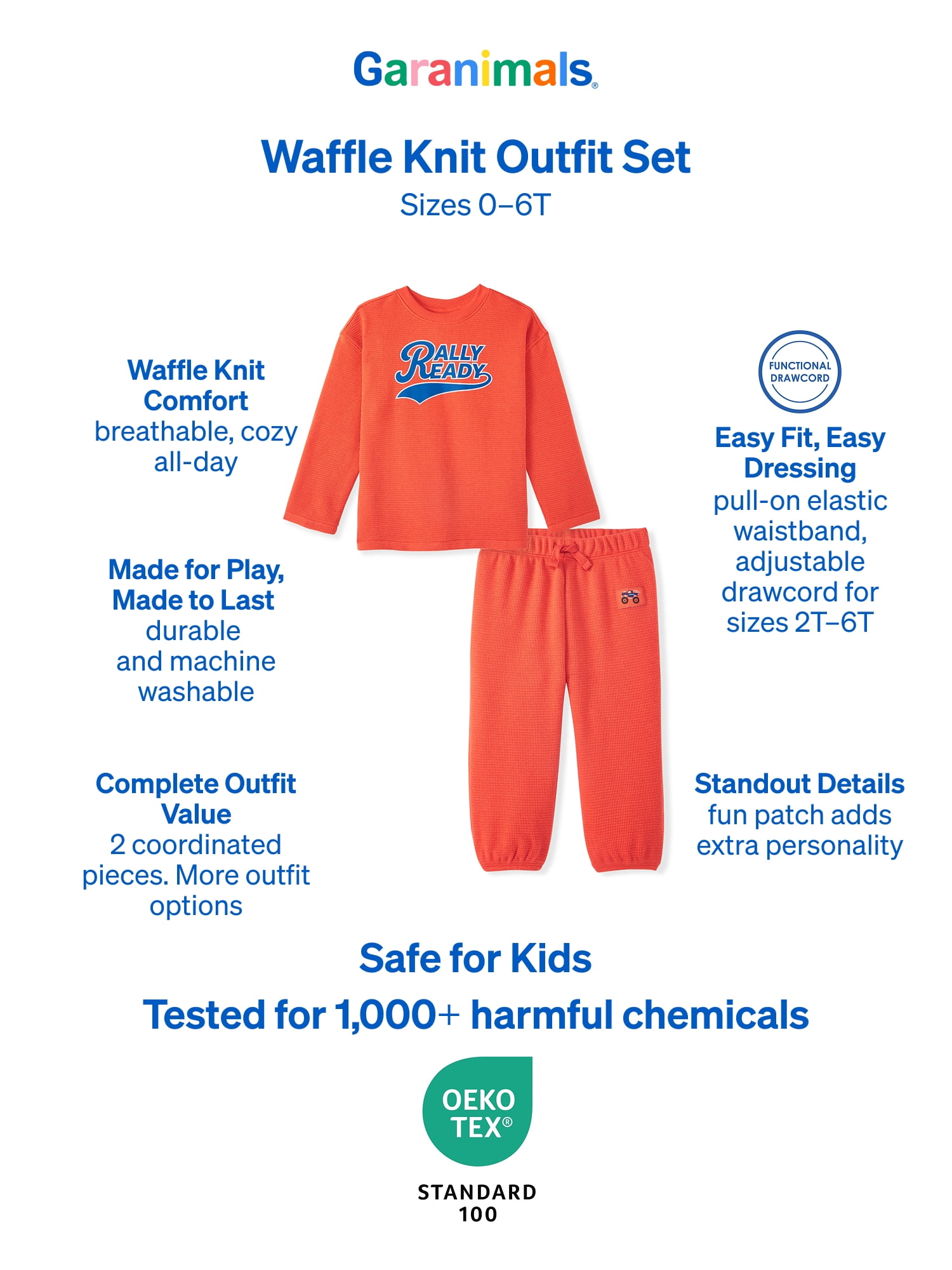 Garanimals Baby & Toddler Boy Outfit Set, Waffle Knit Thermal, Sizes 0-6T