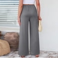 thumbnail image 7 of Besolor Summer Wide Leg Pants for Women Casual Baggy Elastic Waist Palazzo Pants Loose Lightweight Lounge Pants Trousers, 7 of 7