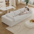 thumbnail image 2 of MAYEERTY 118.2" Cloud Sofa White Corduroy Fabric Deep Seat Double-Layer Design Removable Cushion No Assembly DIY Combination for Multi-Rooms, 2 of 6