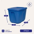 thumbnail image 4 of HOMZ 10-Gallon Heavy Duty Plastic Storage Container, Capri Blue (8 Pack), 4 of 10