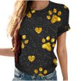 thumbnail image 1 of Plebaso T-Shirts Imprimés pour Femmes Col Rond Dégradé Manches Courtes Mode Ample T-Shirts pour Femmes, 1 of 4
