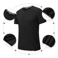 thumbnail image 4 of Baqcunre Men'S T-Shirts Summer Cotton Cotton Needle Hole Panel T Shirt Loose Fit Outdoor Sports Short Sleeve Mens Sweatshirt Tops For Men Black 4XL, 4 of 5