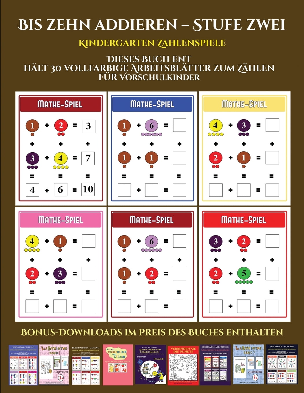 Kindergarten Zahlenspiele: Kindergarten Zahlenspiele (Bis zehn addieren