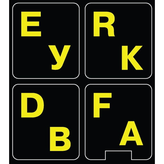 Glowing Fluorescent Russian English US Lettering Keyboard Sticker