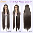 thumbnail image 4 of QUEENTAS 42 Inch Brown Wig Long Brown Wigs for Women Synthetic Straight Hair Party Daily to Easy Apply, 4 of 9