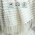 thumbnail image 4 of Wehilion Chunky Knit Blanket Throw, Hand Knit Chenille Throw Blanket for Sofa & Home Decor, Knitted Throw Blankets with Tassels Perfect House Warming Gift, Cozy Soft Lightweight for All Season, 4 of 7