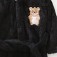 thumbnail image 6 of Gibobby Boys Girls Kids Hooded Bathrobe,Soft Flannel Loungewear Robe with Adjustable Tie,Cartoon Print,for Toddlers to Kids 18 Month 2T 3T 4T 5T 6T Toddler Kids Pajamas,Black,Size 18-24 Months, 6 of 6