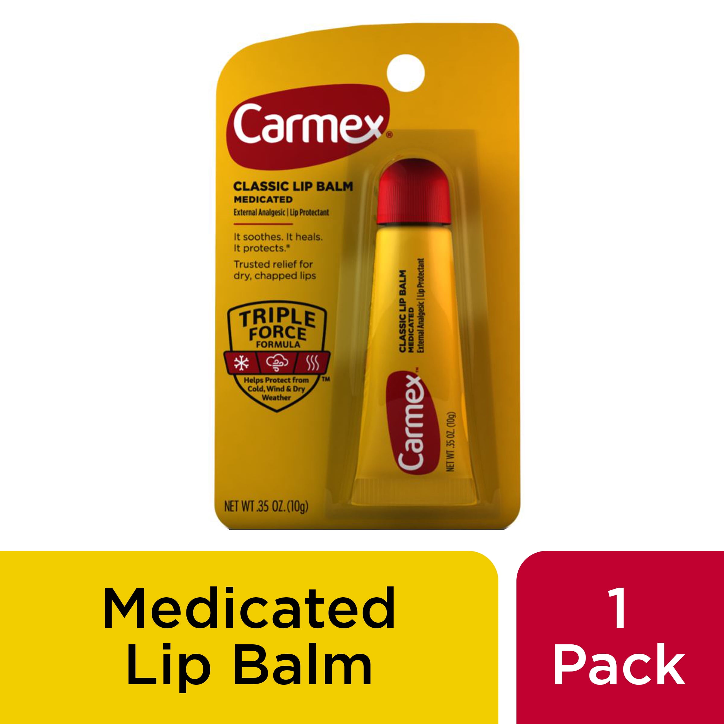 Carmex Medicated Lip Balm Tube 0.35 OZ