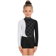 thumbnail image 4 of iiniim Girls 3 Piece Gymnastics Outfits Long Sleeve Leotard with Shorts Hairband Sparkly Ballet Dancewear White 6, 4 of 7