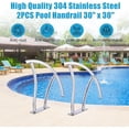 thumbnail image 3 of M optimized Pool Rail 30" x 30" 304 Stainless Steel 350LBS Load Capacity Silver Rustproof Pool Handrail for Swimming Pool with Blue Grip Cover & Accessories, 3 of 7