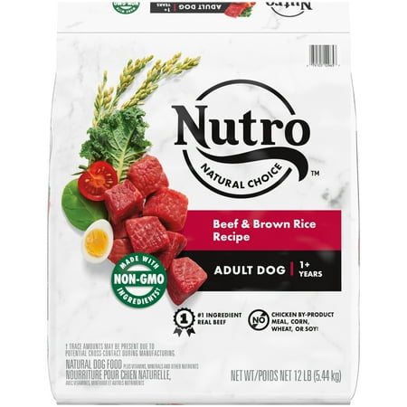 UPC: 0079105129657 | NUTRO NATURAL CHOICE Beef & Brown Rice Dry Dog Food for Adult Dog  12 lb. Bag