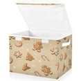 thumbnail image 2 of IAUYY 42*32*30cm Storage Bin with Lid Storage Boxes with Handles,300D Oxford Fabric+Hollow Board Applicable to Clothes Storage Office Storage,Ordered Gingerbread Cookies, 2 of 6