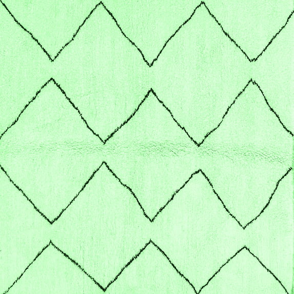 Ahgly Company Indoor Square Solid Emerald Green Modern Area Rugs, 4' Square