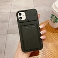 thumbnail image 2 of Wallet Phone Case Compatible with iPhone 12 Mini, Handmade Purse Protective Business Style Hard Case Cover with Slide Camera Lens Protector (Black, iPhone 12 Mini), 2 of 14