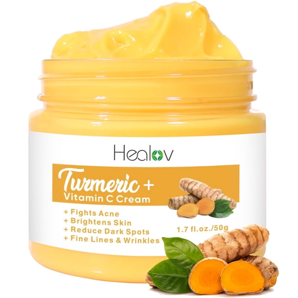 Crema facial de cúrcuma para rostro y cuerpo - Loción iluminadora de la piel de cúrcuma natural - La cúrcuma limpia la piel combate el acné unifica el tono desvanece cicatrices daños solares y manch
