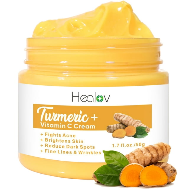 Crema facial de cúrcuma para rostro y cuerpo - Loción iluminadora de la piel de cúrcuma natural - La cúrcuma limpia la piel combate el acné unifica el tono desvanece cicatrices daños solares y manch