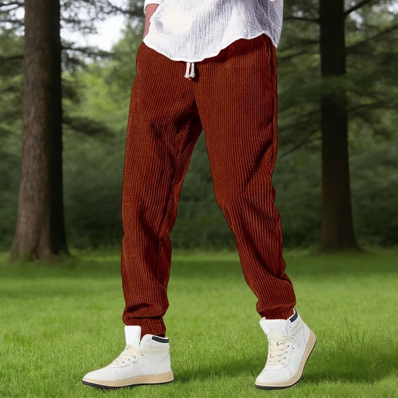 Pantalon Décontracté en Tricot d'Hiver pour Usage Quotidien - Pantalon Doublé Confortable avec Poches pour Activités Extérieures