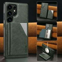 Compatible with Magsafe Wireless Charing for Samsung Galaxy S23 Wallet Case, RFID Blocking Card Holder Magnetic 2 in 1 Detachable Wallet Kickstand Leather Case For Samsung Galaxy S23,Green