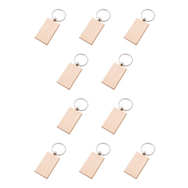 Jumpingount LLavero de DIY, portátil, decorativo, para pintar, para hacer manualidades, bolso, ropa, llavero automotriz, colgante de decoración Rectangular 10Conjunto