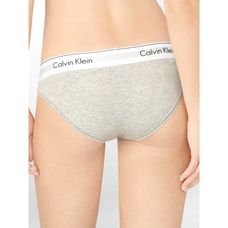 Calvin Klein Women's Modern Cotton Bikini, Grey Heather, Small