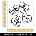 thumbnail image 2 of Valentine's Day Conversation Hearts Self-Inking Rubber Stamp Ink Stamper - Blue Ink - Large 1-1/2 Inch, 2 of 7