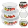 thumbnail image 3 of KAKOWELY Multifunctional Enamel Bowls for Kitchen Use Easy to Clean and Practical Multi Color 3pcs,4.72"X4.72"X1.97", 3 of 5