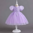 thumbnail image 2 of Odeerbi Kids Dress Toddler Girls Princess Dresses Tulle Dress Middle-aged Children's Sleeveless Embroidery Mesh Gauze Dress Purple, 2 of 9