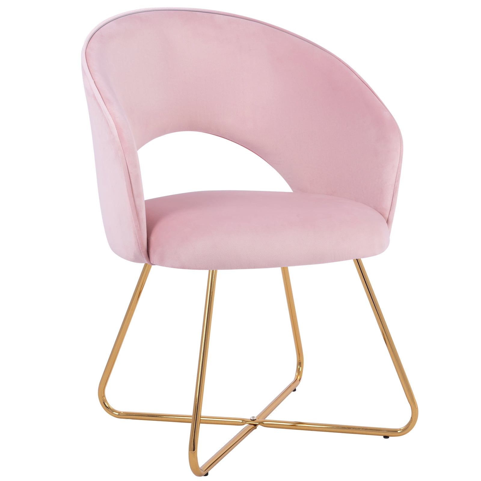 Furniliving Velvet Upholstered Accent Chair MidBack Leisure Chairs