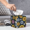 thumbnail image 6 of Kdxio Colorful Sunflowers Print Tissue Box Cover,Square Decorative PU Leather Facial Paper Case Organizer Holder Dispenser for Bathroom,Night Stands,Desk,Car 5.2''X5.2''X5.2'', 6 of 8