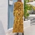 thumbnail image 2 of Vestido largo con bola de discoteca brillante dorada para mujer, 2 of 4
