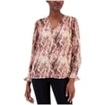 thumbnail image 1 of Anne Klein Womens Smocked Pullover Blouse, Multicoloured, Small, 1 of 1