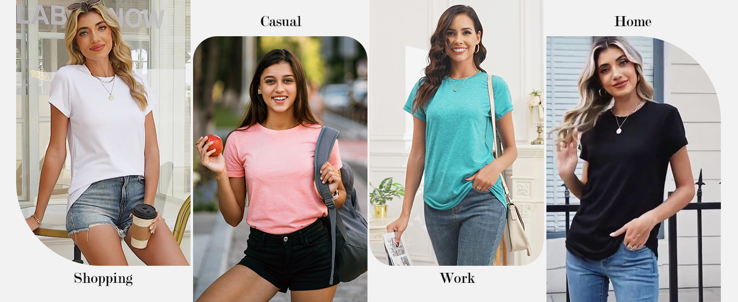 MOSHU Women's T-Shirts, 3-Pack Short Sleeve photo 8