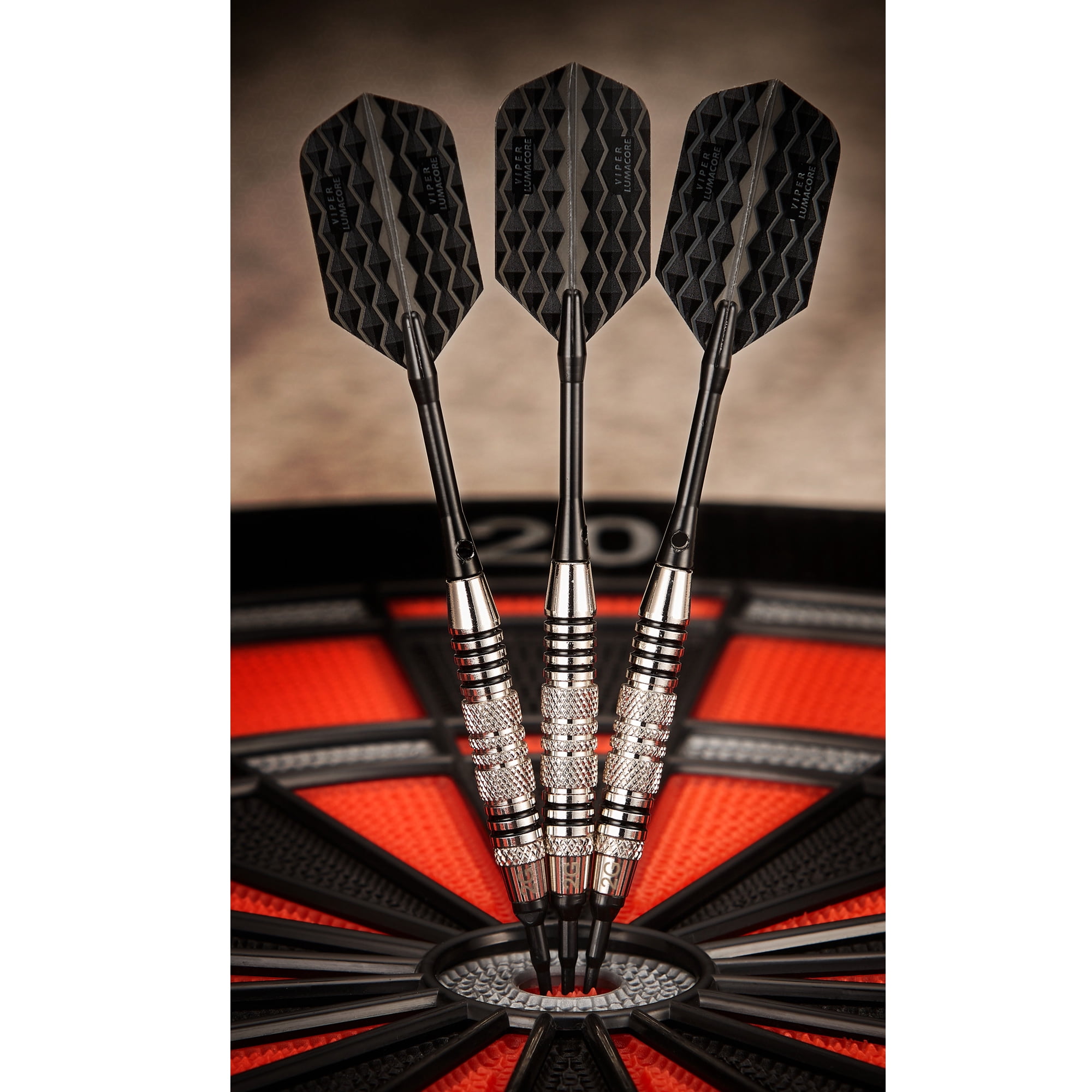 Viper Bobcat Adjustable Soft Tip Black Ring Darts w/ Storage/Travel Box, 16-18g