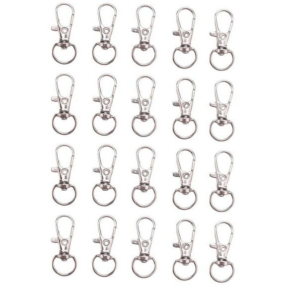 120Pcs Metal Lobster Trigger Swivel Clasp Hooks Clip Buckle Jewellery Making Arts Crafts Key Ring Keychain 35mm