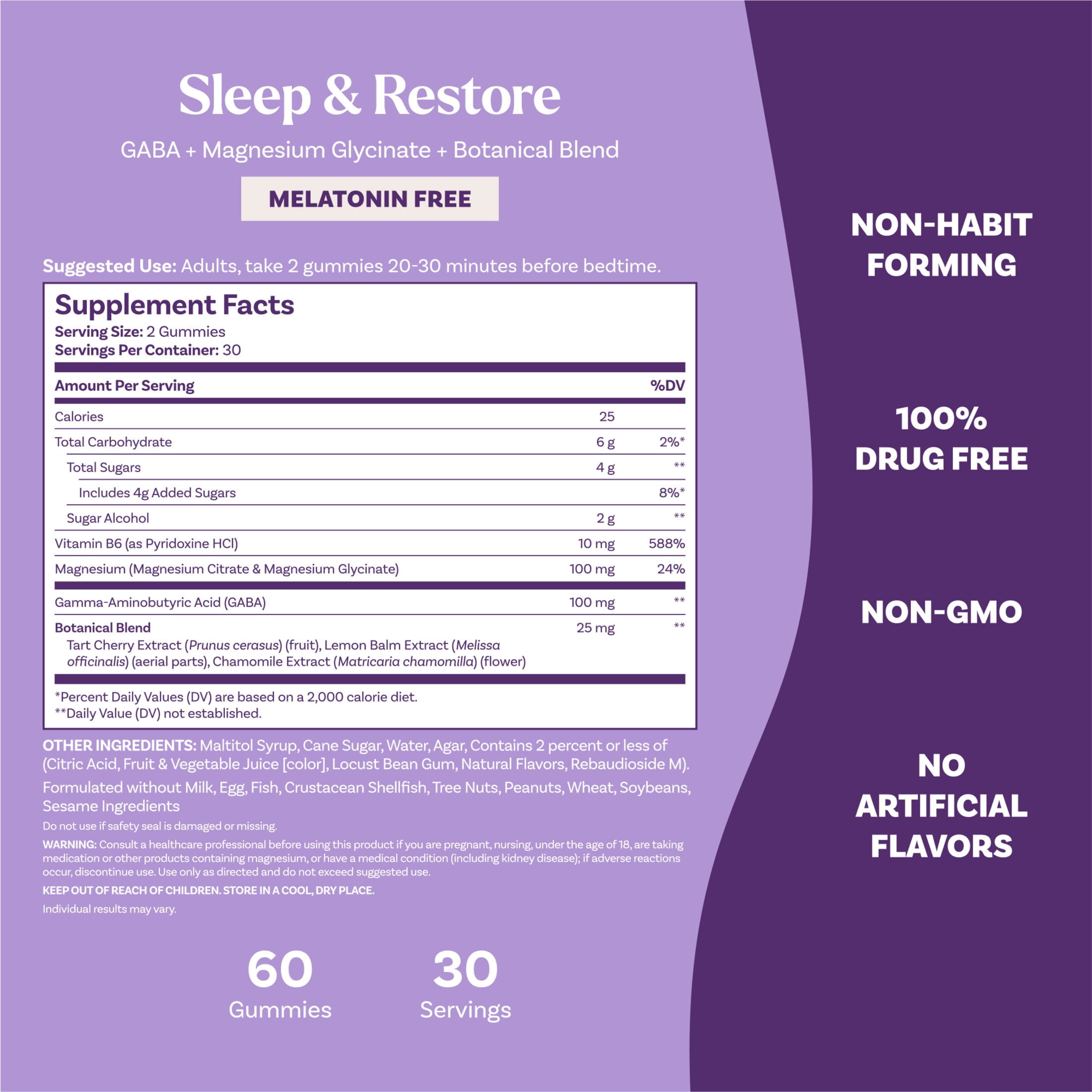 Natrol® Sleep & Restore Magnesium Glycinate Gummies, Melatonin-Free, Cherry Flavored, 30 Day Supply