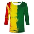 thumbnail image 4 of Honeeladyy Shirts for Women 3/4 Length Sleeve Crewneck Womens Tops Spring Summer Casual Loose Stripe Print Beach Holiday Blouses (Multicolor,2XL), 4 of 5