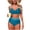 A81 Sky Blue, variant on Women's Two Piece Bikini Set with Adjustable Straps, High-Waisted Bottom, Push-Up Top, Ruffle Trim, Modest Coverage, Ideal for Resort Vacation & Sunbathing