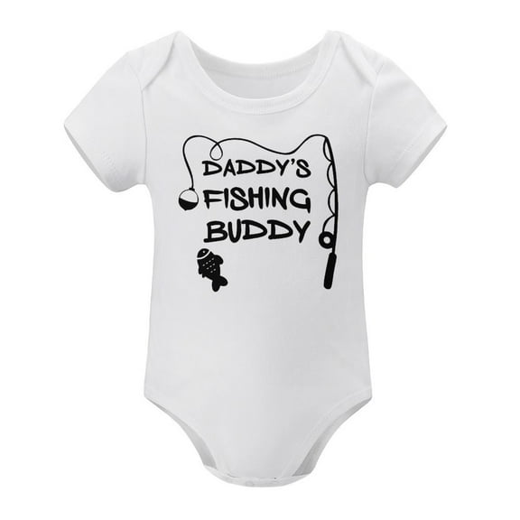 Daddy's Fishing Buddy - Baby Clothes - Funny Newborn Bodysuit Outfits for Boys And Girls White-style-1 9months