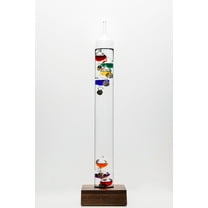 17" Tall Galileo Thermometer With Wooden Base