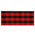 thumbnail image 1 of Maoww Hand-Woven Cotton Plaid Area Rug Anti Slip Doormat Floor Mat Layered Carpet for Laundry Kitchen, Red Black, 30x60cm, 1 of 6
