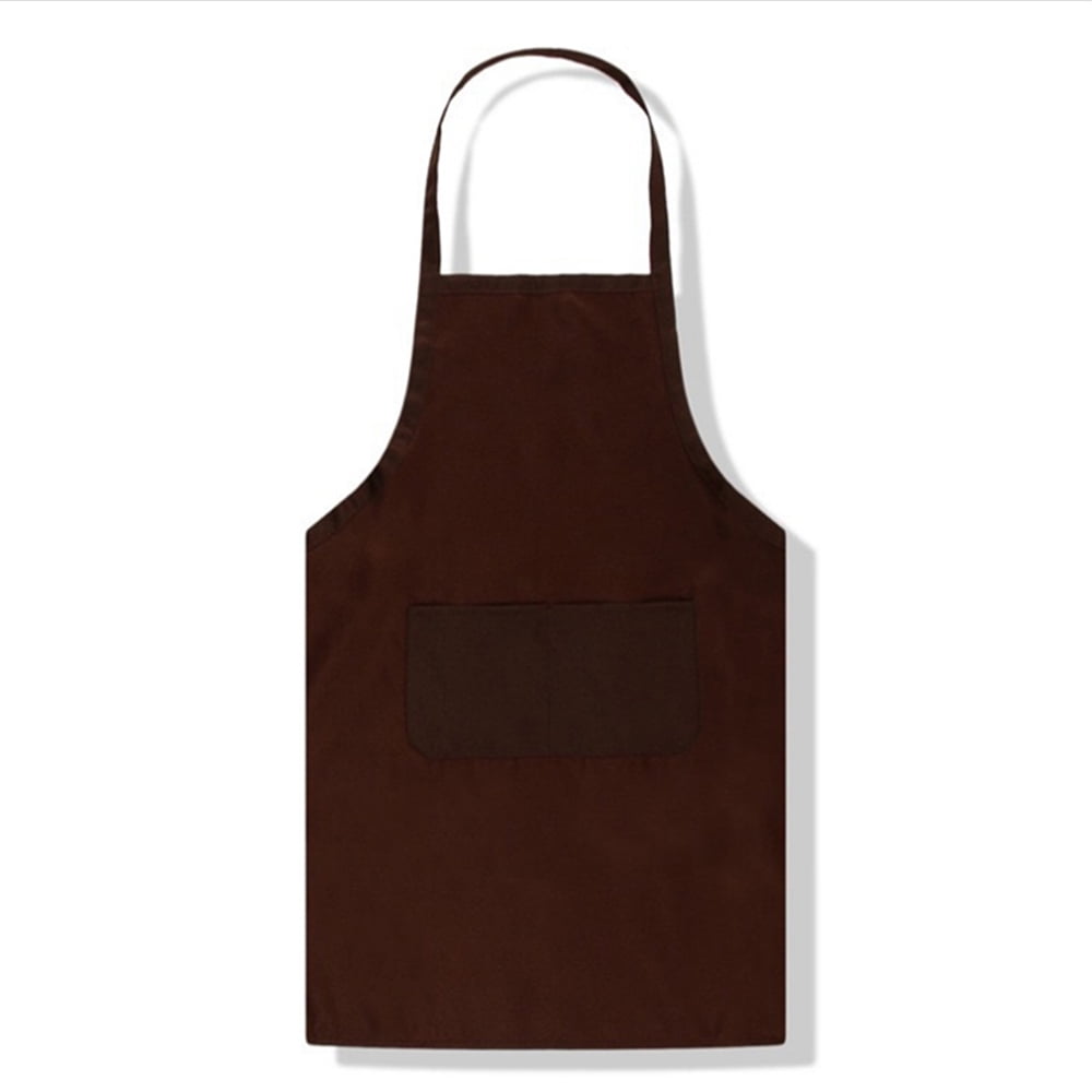 Apron Pure Color Kitchen Apron Big Pocket Adult Apron Kitchen