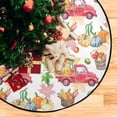 thumbnail image 4 of Coolnut Autumn Harvest Truck Christmas Tree Mats Waterproof Tree Skirt, Watercolor Pumpkin Xmas Tree Stand Tray Mat Floor Protector Pad for Holiday Party Decoration, 28.3", 4 of 6