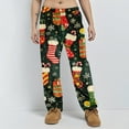 thumbnail image 2 of WTOBBY Women's Festive Christmas Pattern Pajama Pants with Elastic Waist - Holiday Themed Sleepwear for Comfortable Home Lounge Wear - Straight Leg Comfortable Fit,Dark Green S, 2 of 8