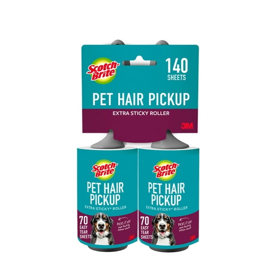 Scotch-Brite Pet Hair Pickup Lint Roller, 70 Sheets per Roller, 2 Rollers