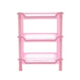 thumbnail image 1 of Shisuyan Square Storage Rack Detachable 3-layers Holder Kitchen Bathroom Rack (Pink), 1 of 9