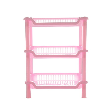 

HOMEMAXS Square Storage Rack Detachable 3-layers Holder Kitchen Bathroom Rack (Pink)